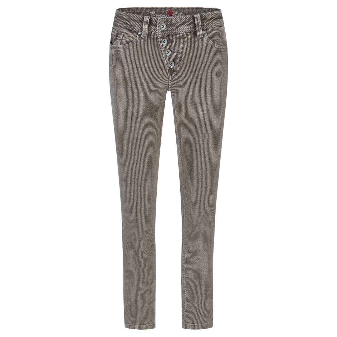 Damen Ankle Hose Malibu Cropped Corduroy in Hellbraun, Vorderansicht