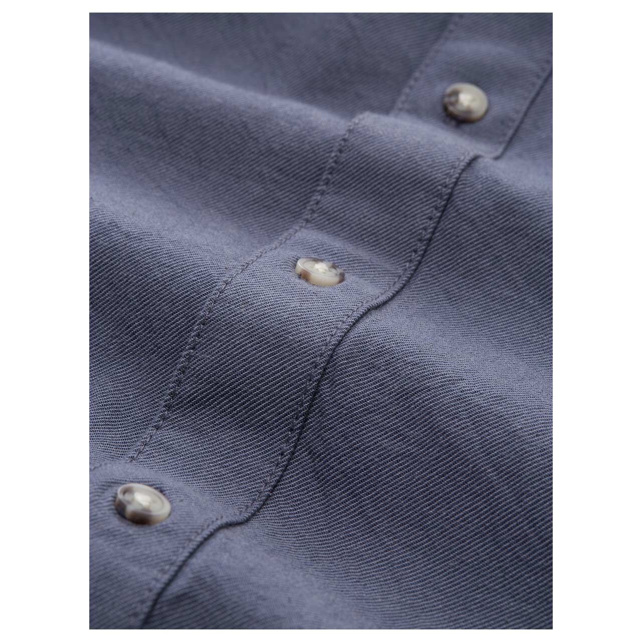 Tom Tailor Herren Langarm Hemd blue twill structure melange