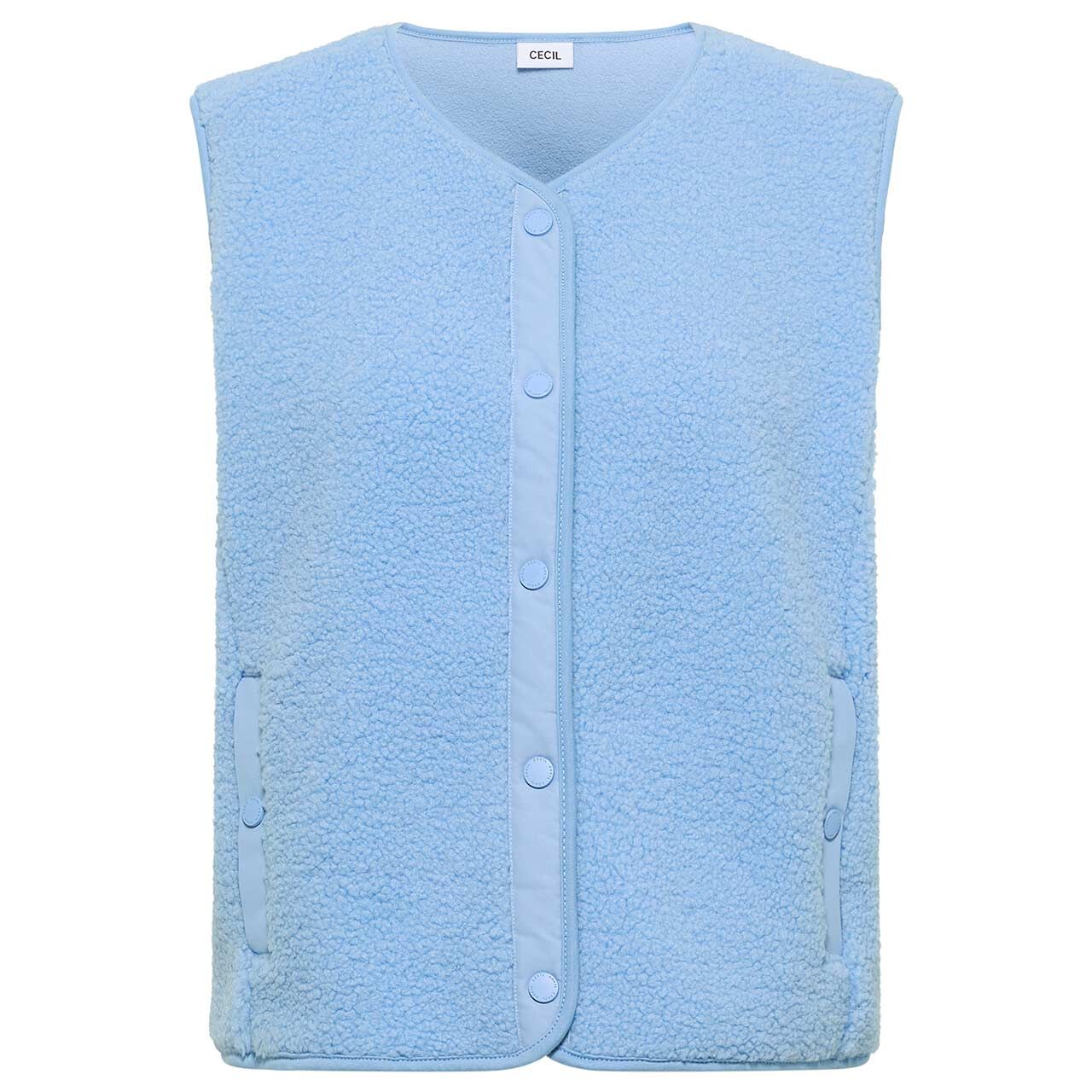 Cecil Damen Teddy Weste Solid Matmix Vest easy blue