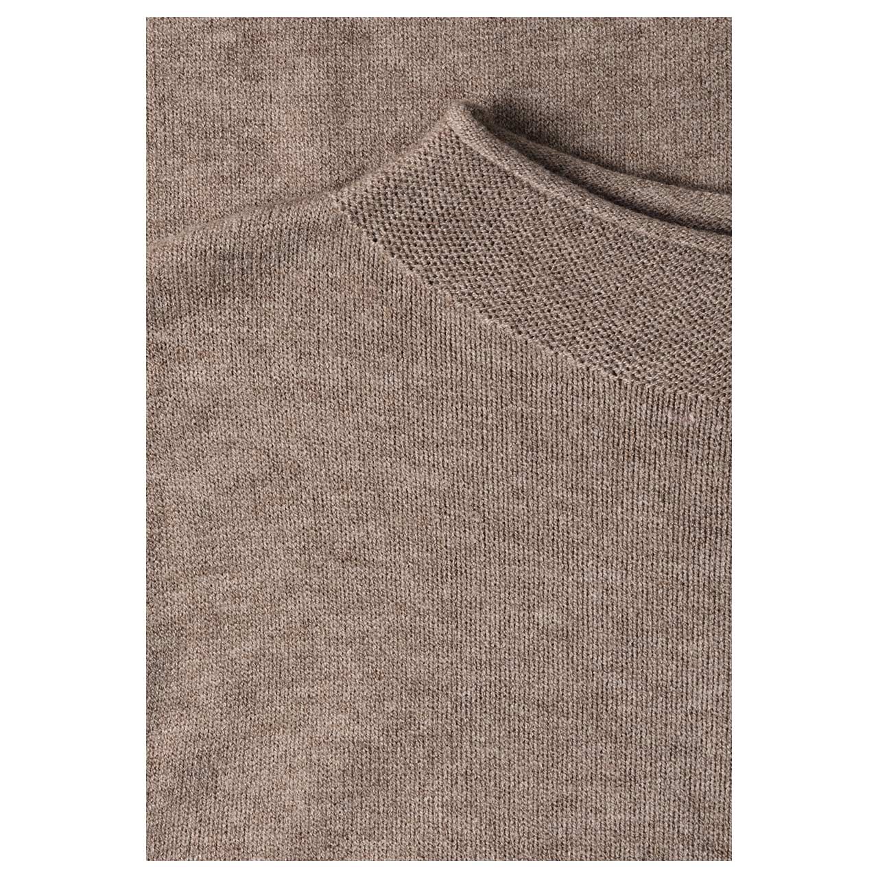 Damen Kurzarm Pullover von Street One in Beige, Detailaufnahme vom Stoff