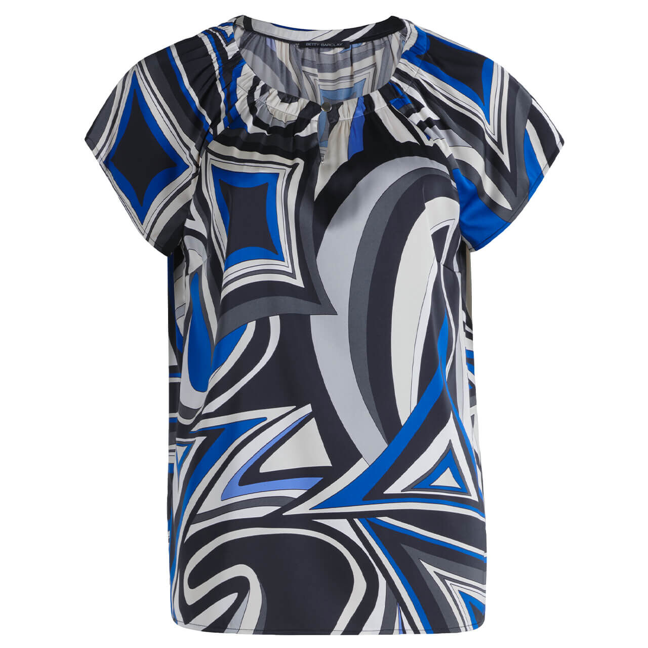 Betty Barclay Damen Kurzarm Bluse black blue white