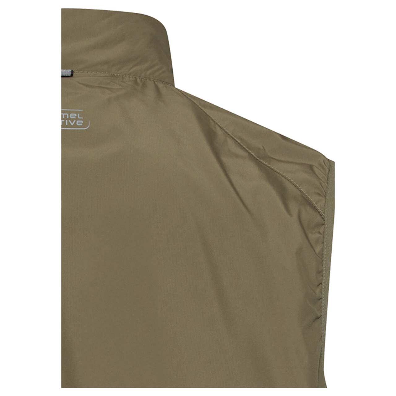 Herren Weste von Camel active in Olivgrün, detaillierte Rückansicht