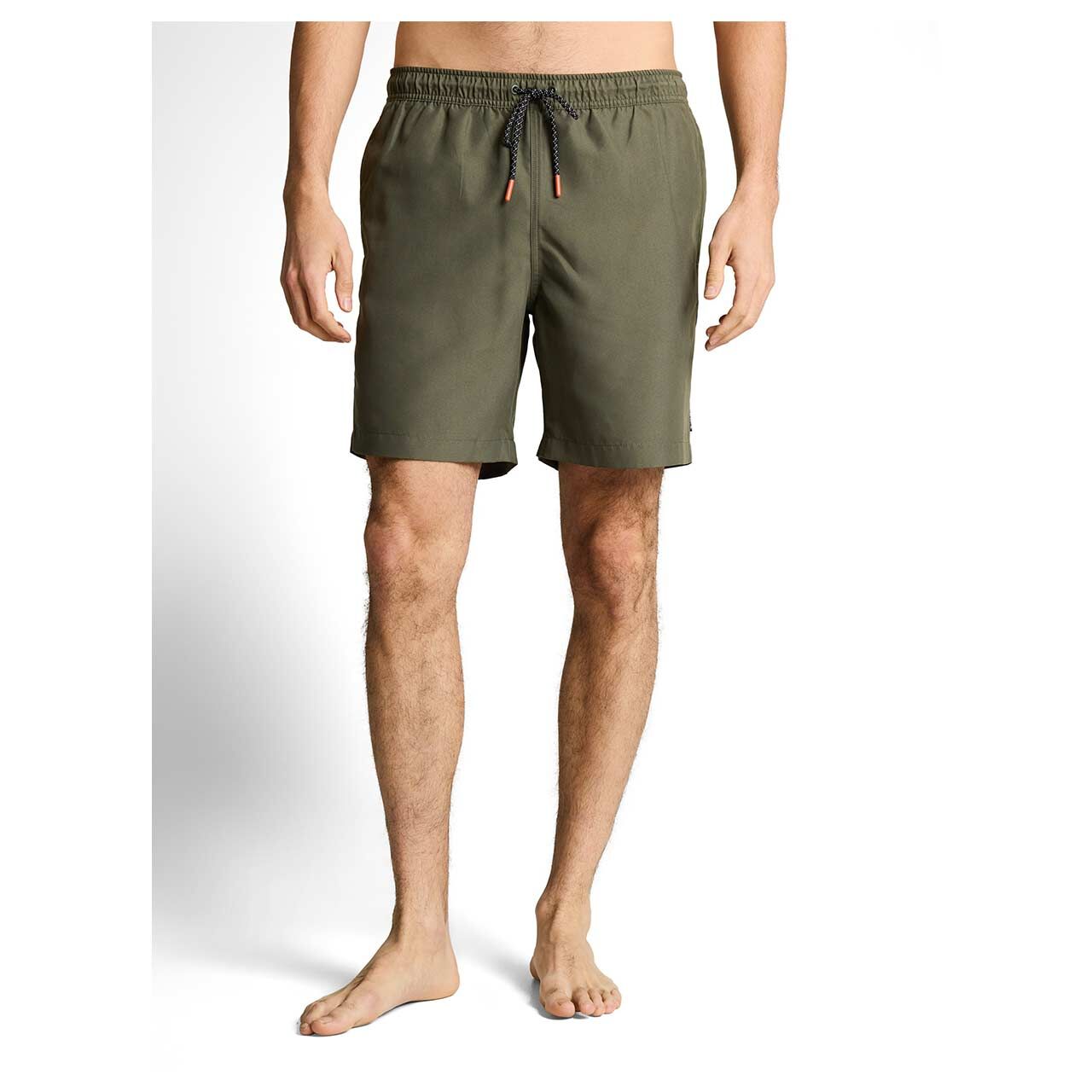 Herren Swim Shorts von Tom Tailor in Grün, Vorderansicht am Modell