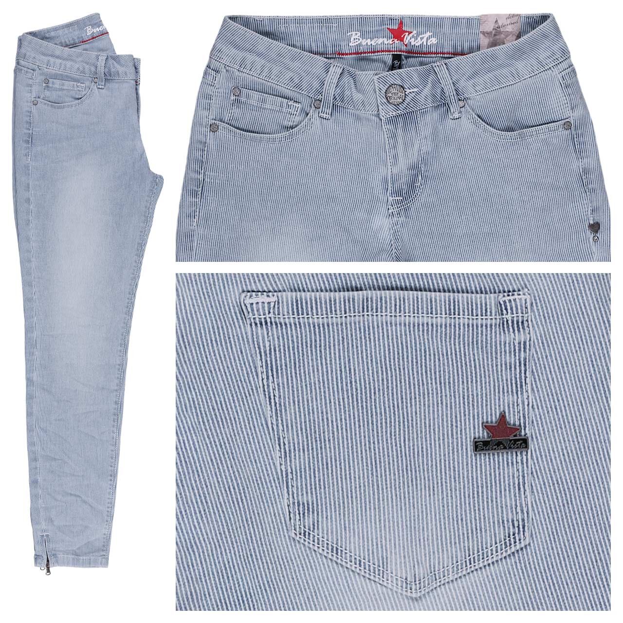 Buena Vista Italy V 7/8 Stretch Denim Jeans blue stripe