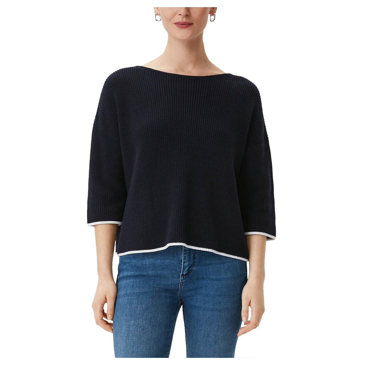 Comma Damen 3/4 Arm Pullover midnightblue
