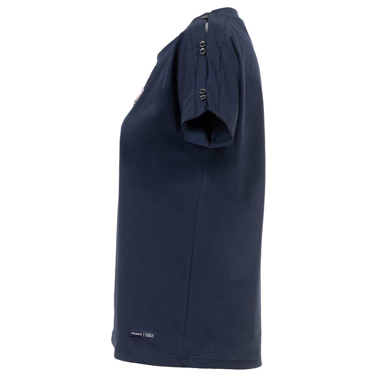 Damen T-Shirt von Soquesto in Rauchblau mit Print, Seitenansicht