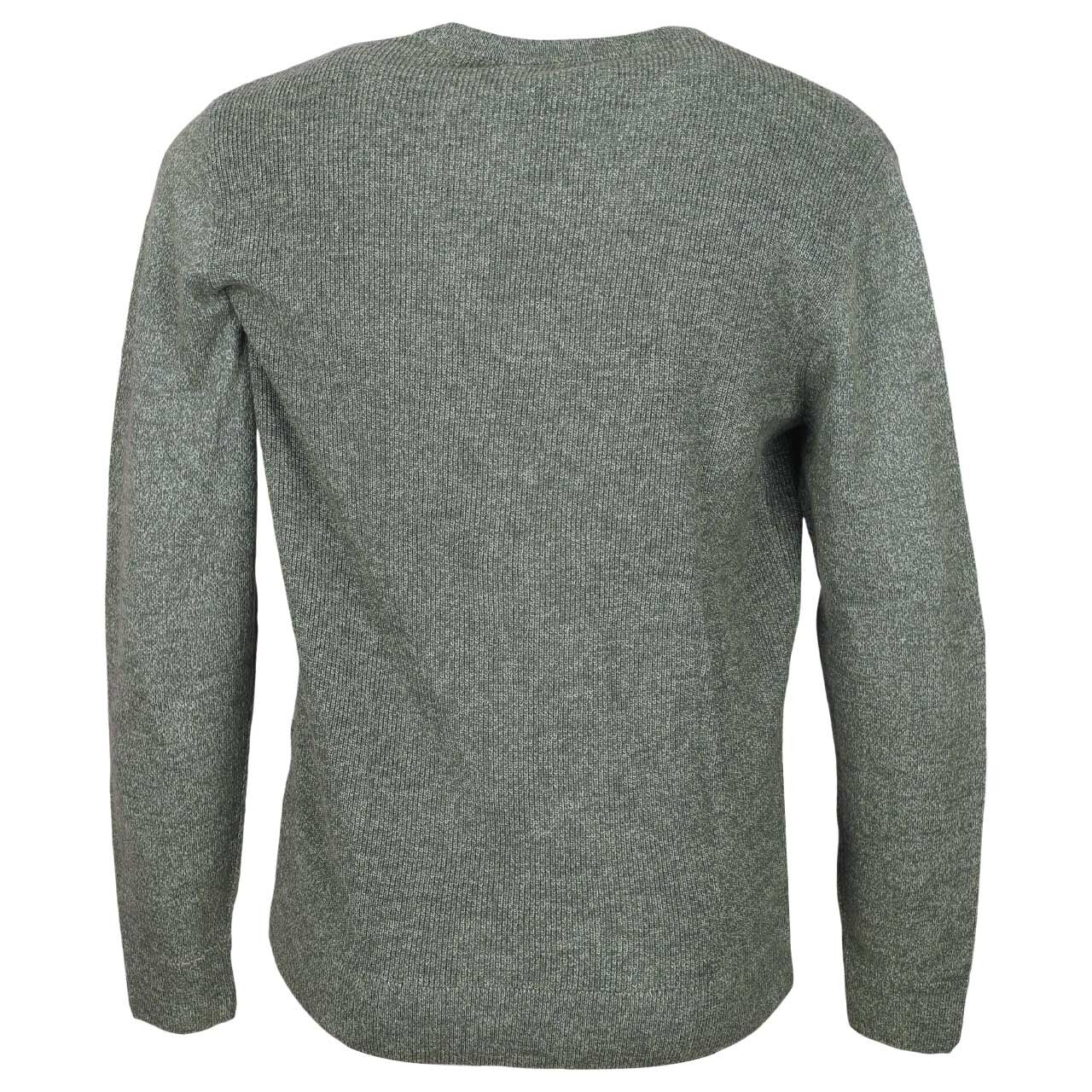Herren Pullover Multi Color Crew Neck Knit von Tom Tailor in Grün meliert, Rückansicht