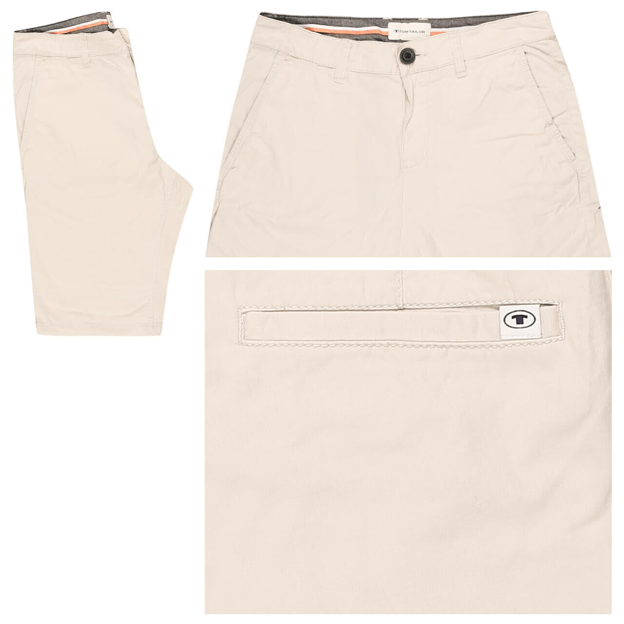 Tom Tailor Josh Baumwoll Bermuda für Herren in Hellbeige, FarbNr.: 10336