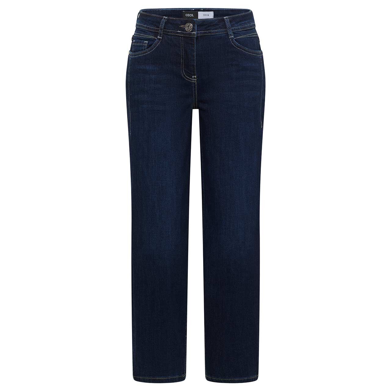 Cecil Scarlett Barrel Jeans dark blue wash