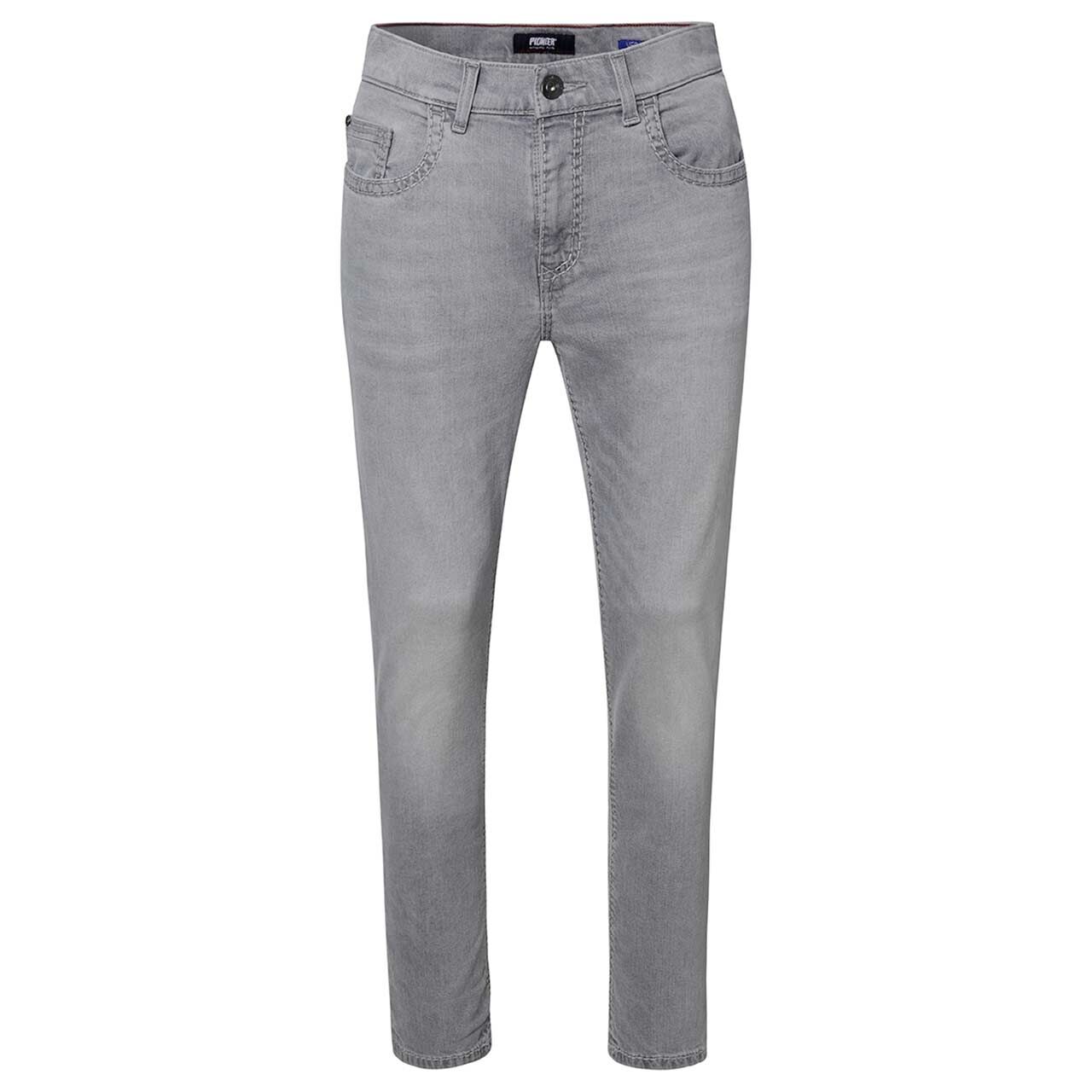 Stretch Herrenjeans Rando Megaflex in Hellgrau angewaschen, Vorderansicht