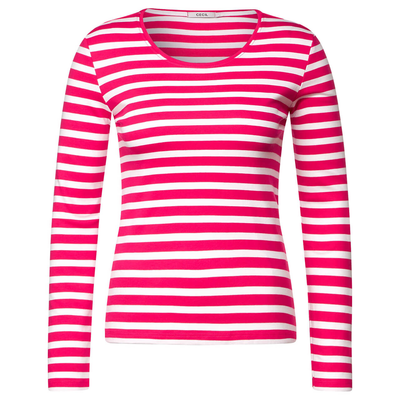 Cecil Pia Langarm Shirt fresh pink stripes