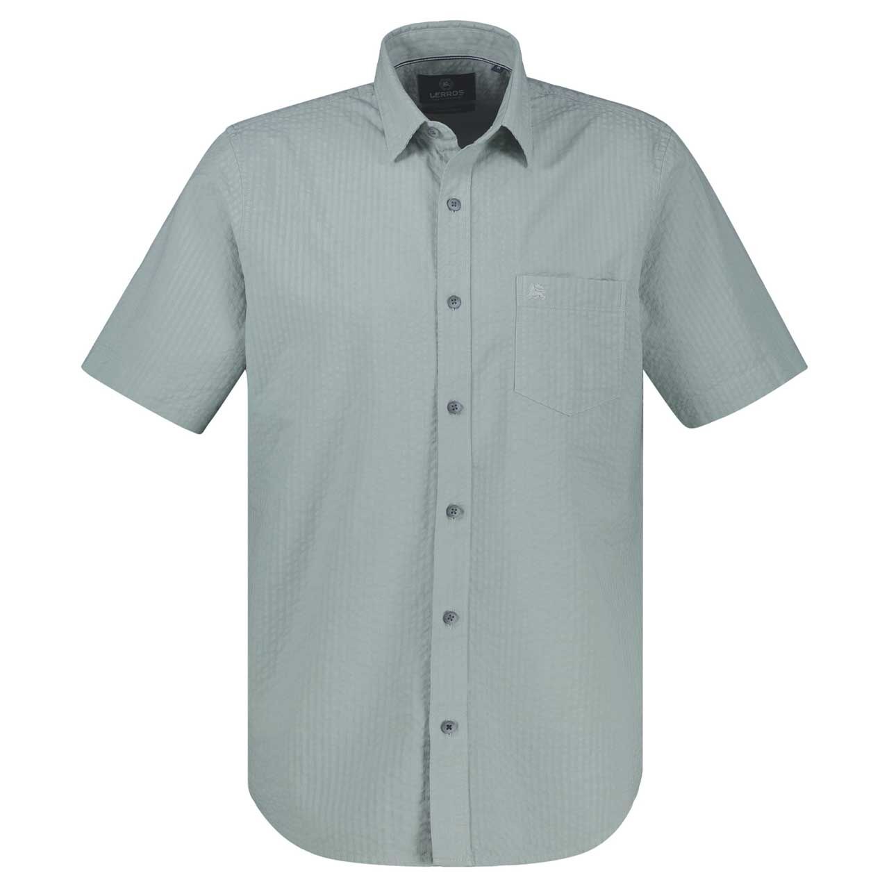 Lerros Herren Seersucker 1/2 Arm Hemd bay green