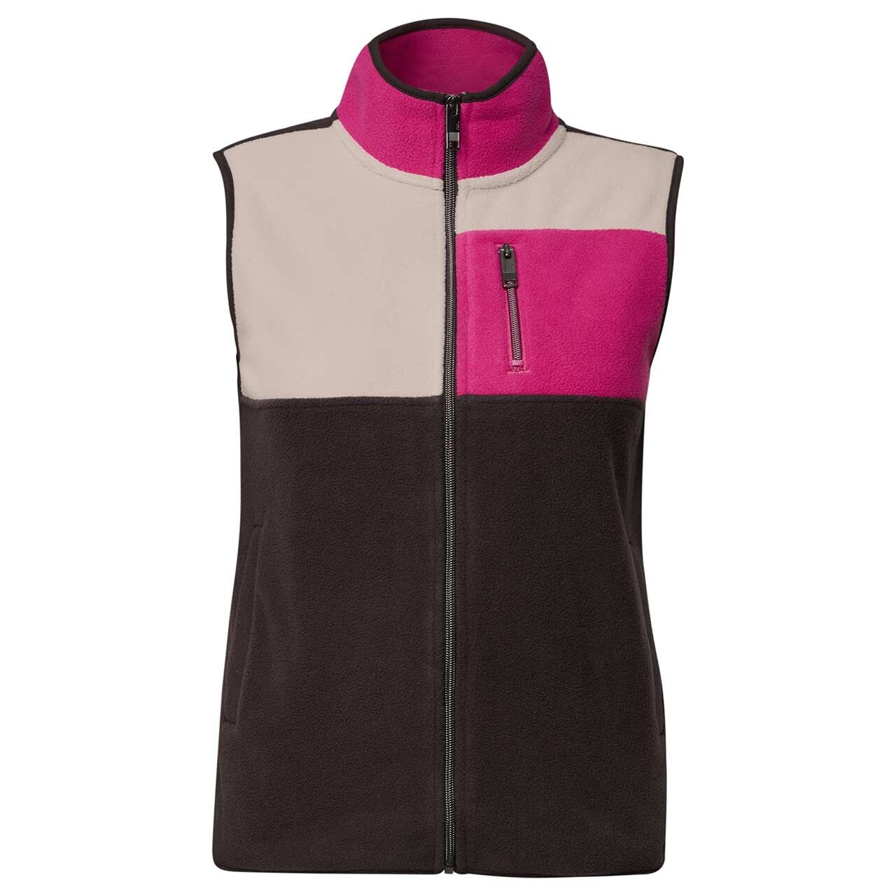 Cecil Damen Fleece Weste Colorblock Vest pink flash