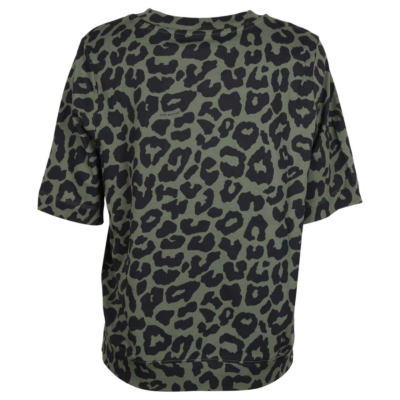 Damen T-Shirt Two-Tone Leo von Cecil in Olivgrün mit Print, Rückansicht