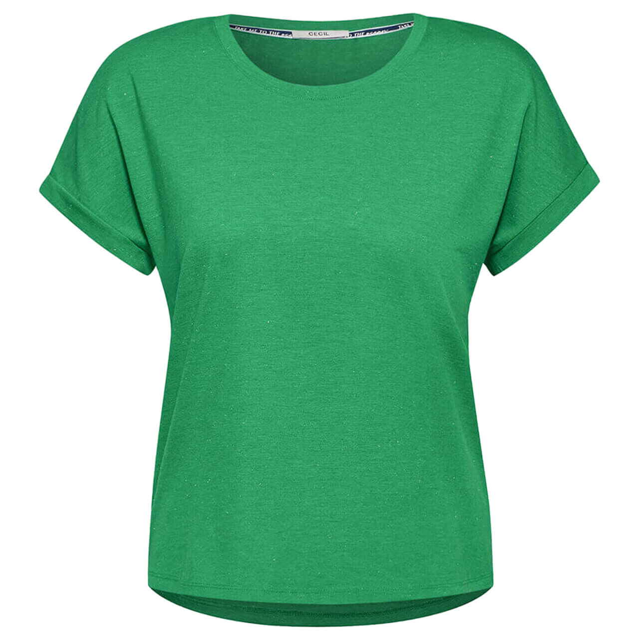 Cecil Damen T-Shirt Solid Lurex fresh apple green melange