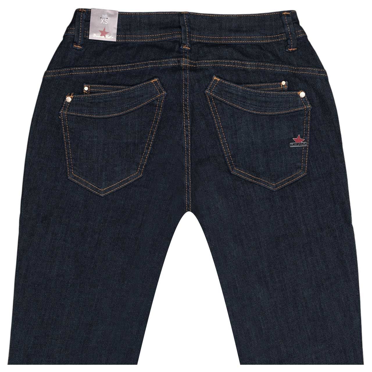 Damenjeans Malibu-Zip High Stretch Denim von Buena Vista in Dunkelblau, detaillierte Rückansicht