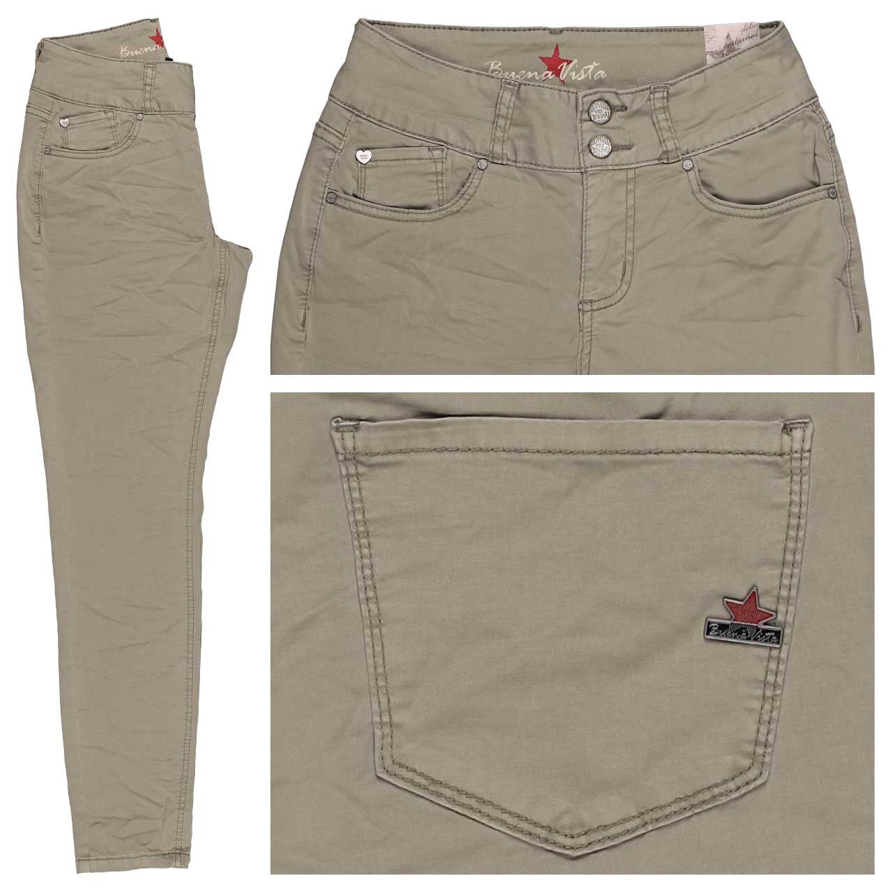 Buena Vista Tummyless Cropped Stretch Twill Ankle Baumwollhose aloe Buena Vista Tummyless Cropped Stretch Twill Ankle Baumwollhose aloe
