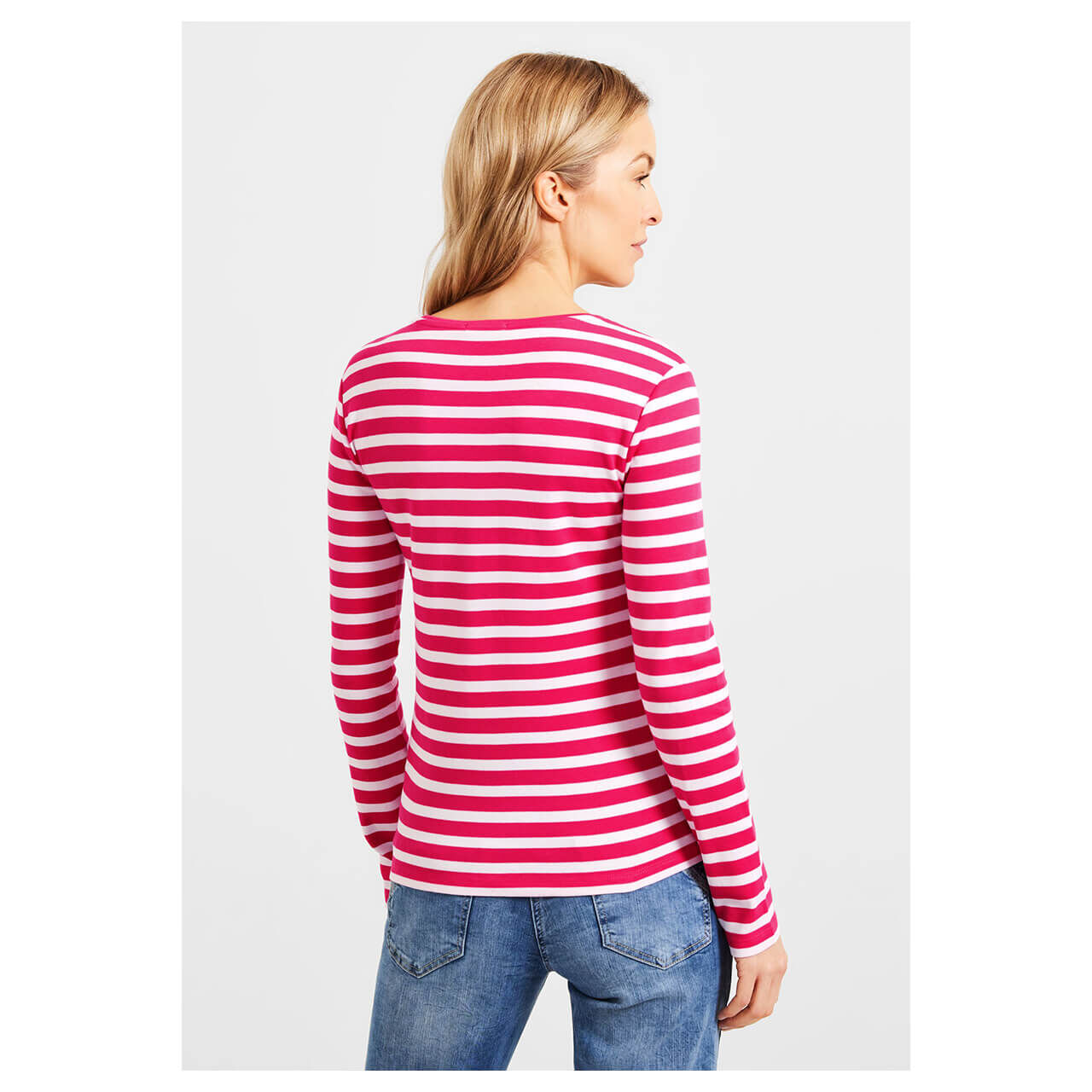 Cecil Pia Langarm Shirt fresh pink stripes