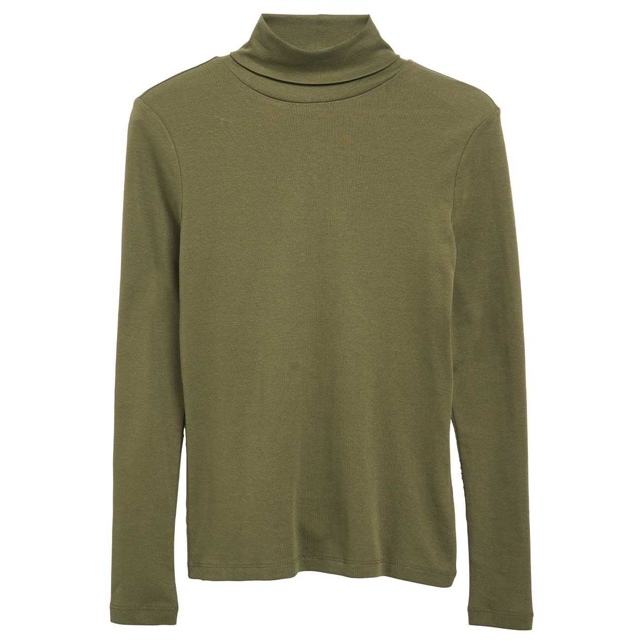 s.Oliver Damen Rollkragen Langarm Shirt urban khaki