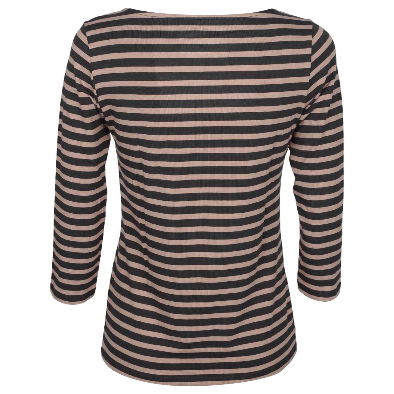Damen 3/4 Arm Shirt von Munich Freedom in Braun gestreift, Rückansicht