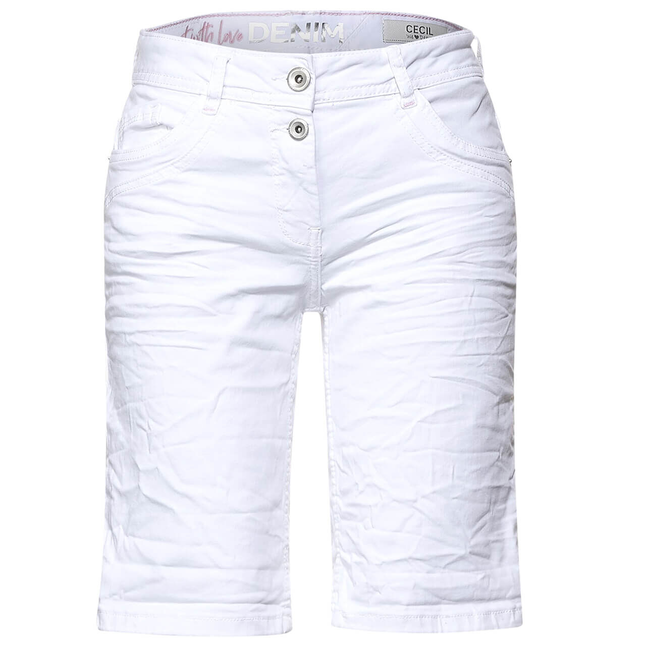 Cecil Jeans Scarlett Shorts für Damen in Weiß, FarbNr.: 10438