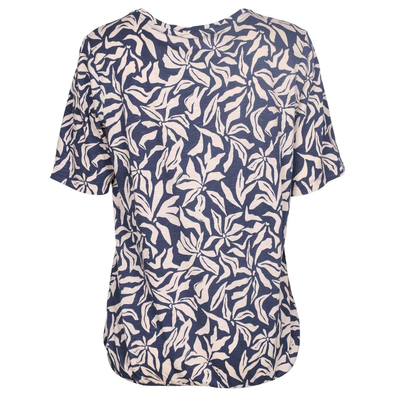 Damen T-Shirt V-Neck Tunic von Cecil in Blau mit Print, Rückansicht