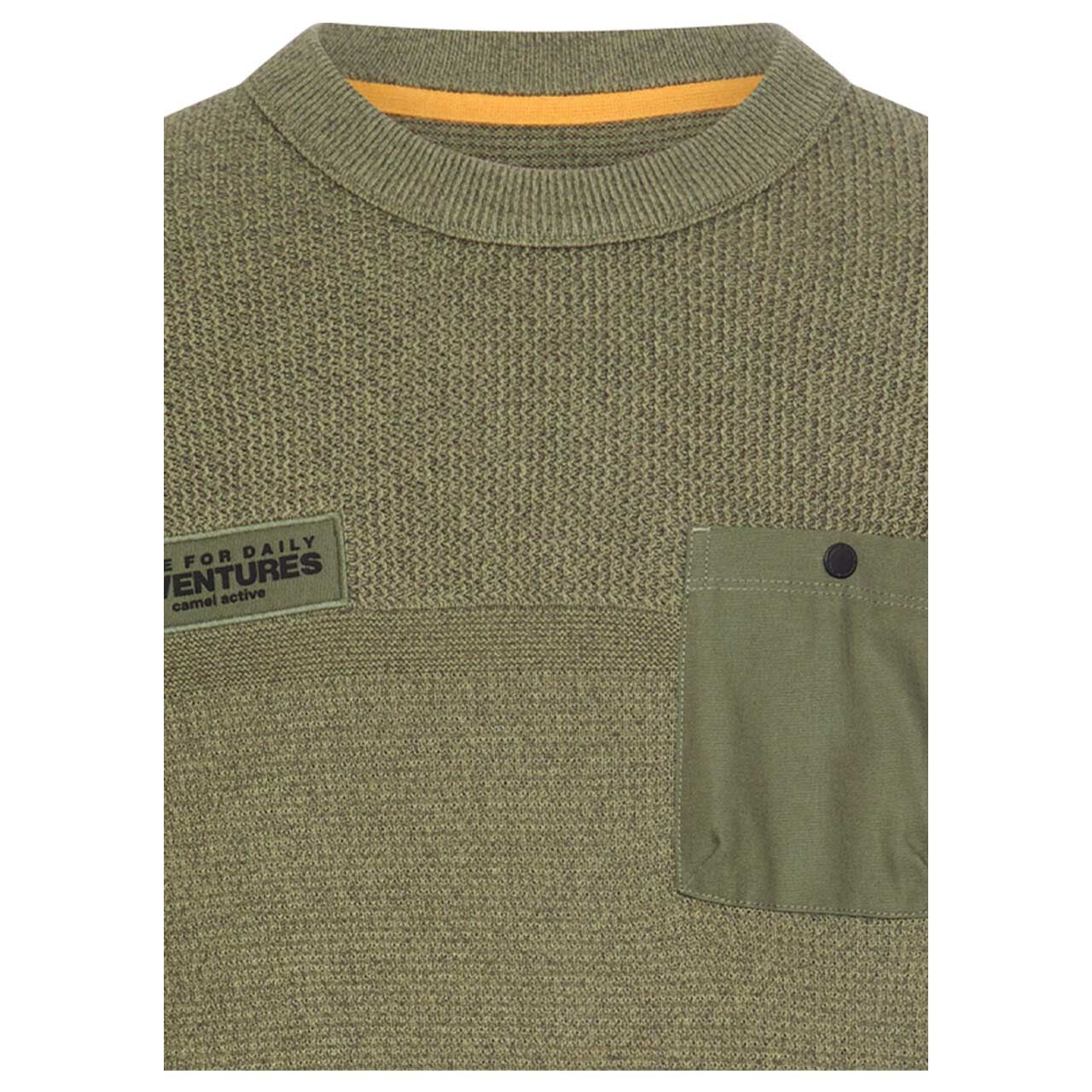 Herren Pullover von Camel active in der Farbe Grün, detaillierte Vorderansicht