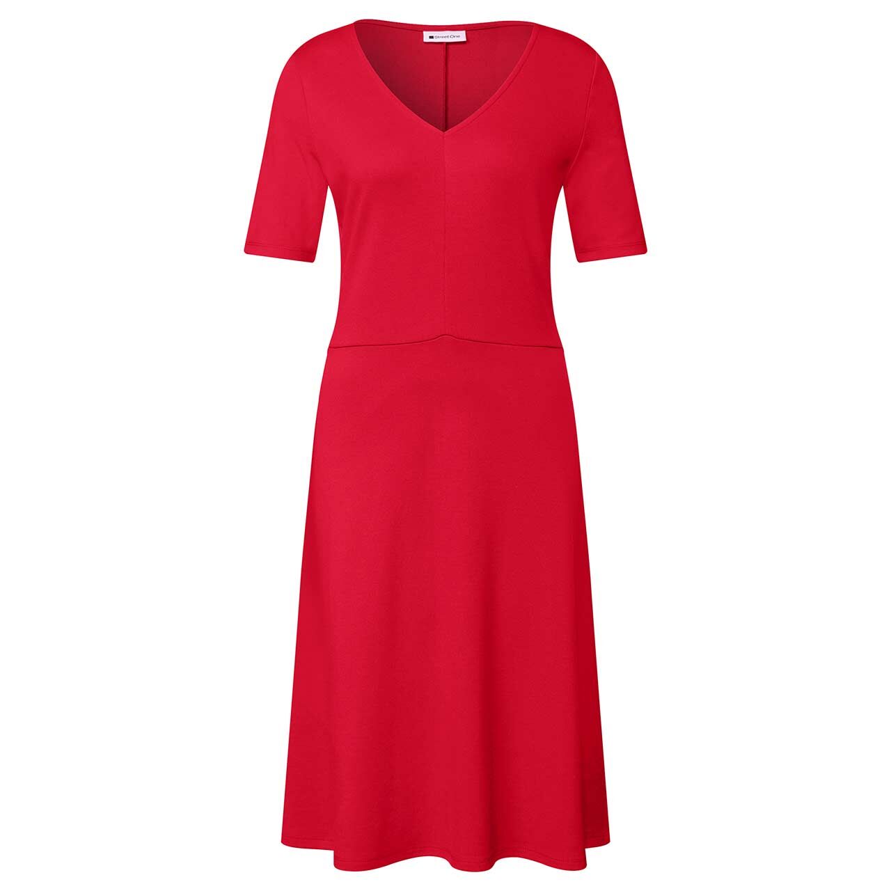 Street One Damen Kurzarm Kleid Jersey Dress salsa red