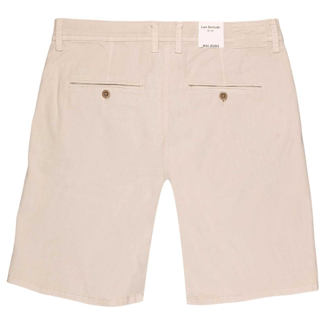 Herren Chino Baumwoll Bermuda Liam von MAC in Beige, detaillierte Rückansicht