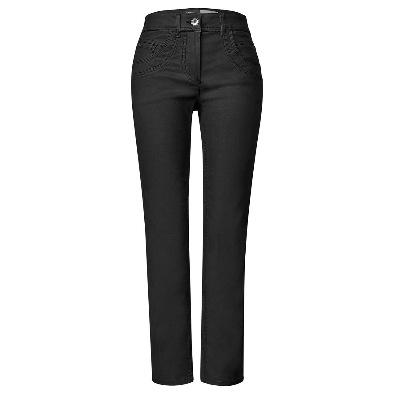 Cecil Toronto Jeans black coated straight