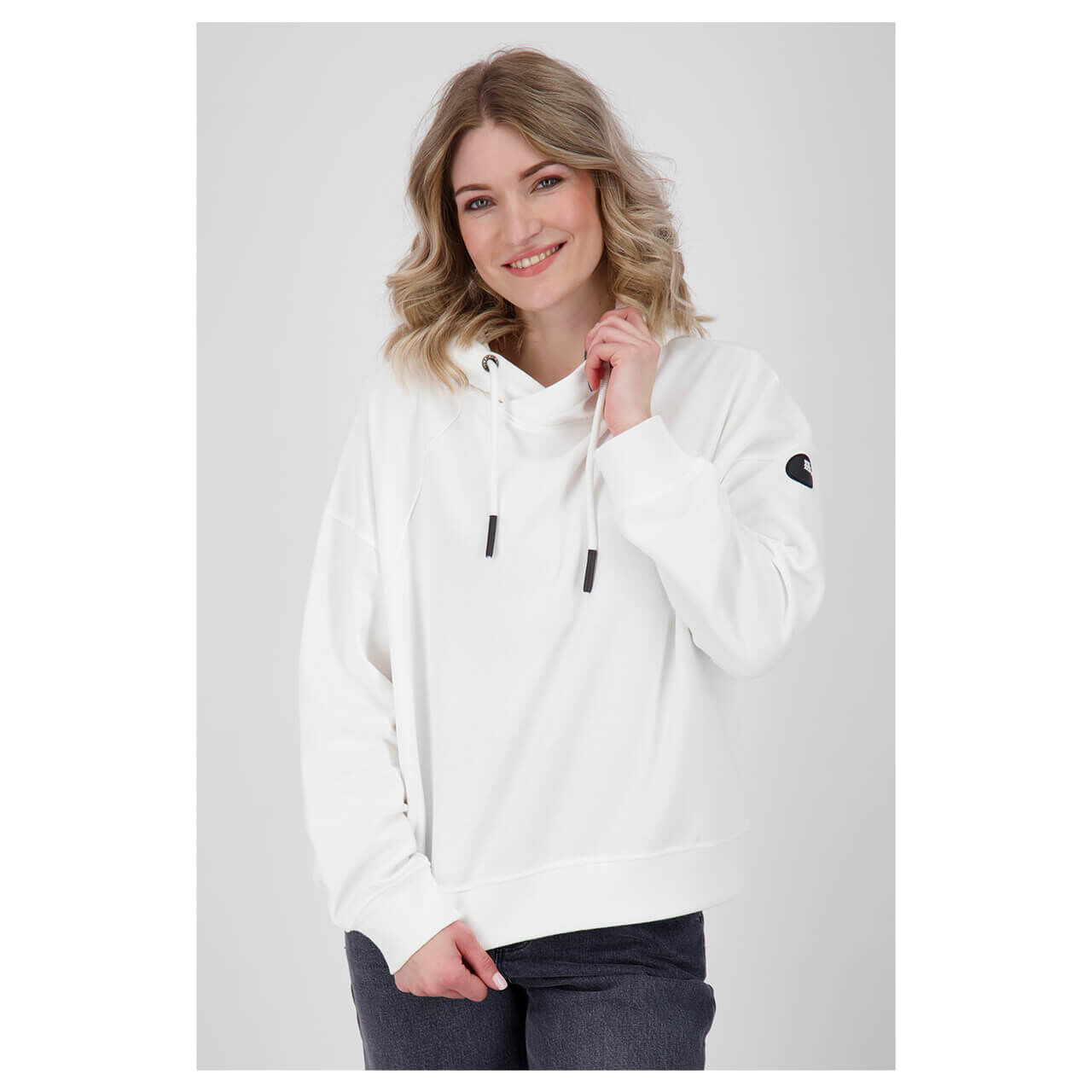 Alife and Kickin Jessy B Hoodie Sweatshirt für Damen in Weiß mit Print, FarbNr.: 0000