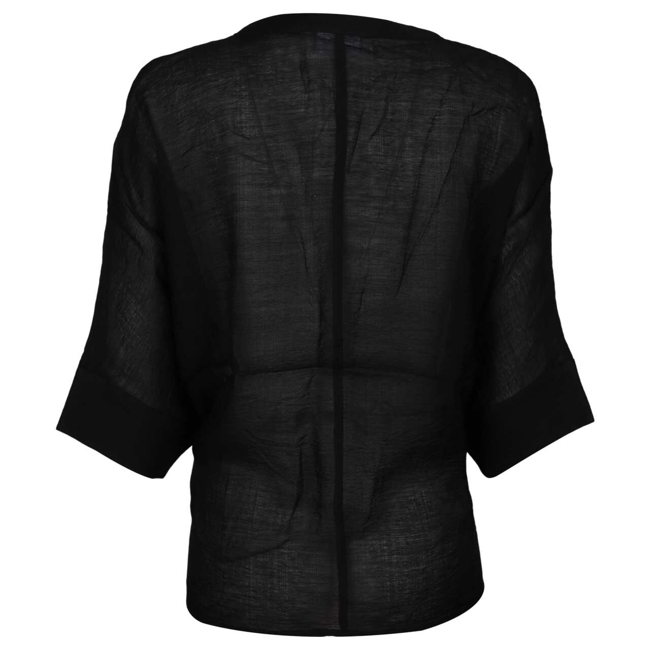 Damen Kurzarm Bluse von Comma in Schwarz, Rückansicht