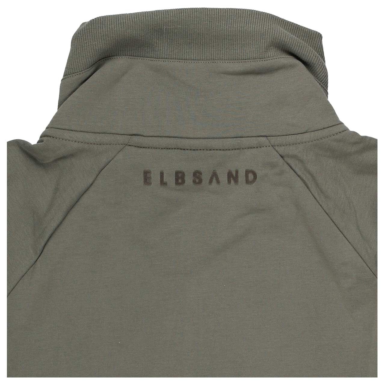 Damen Sweatjacke Aina von Elbsand in Grüngrau, Rückansicht