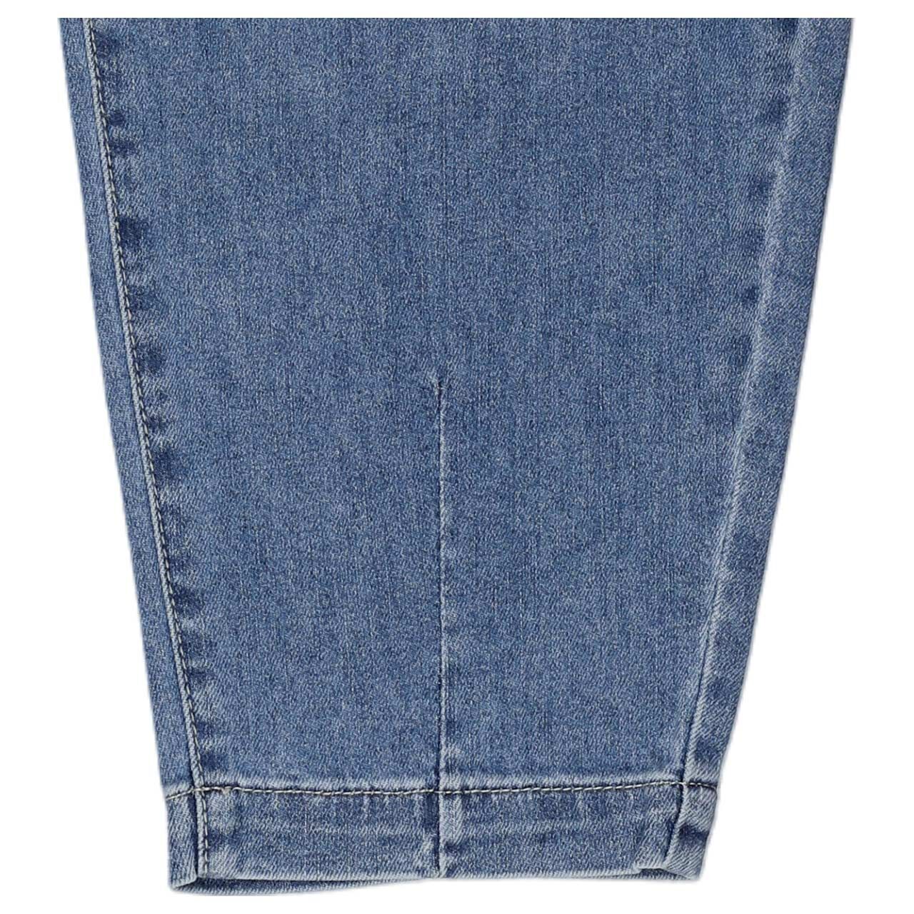 Damenjeans Ballon 7/8 Stretch Denim von Buena Vista in Blau angewaschen, Detailbild vom Saum