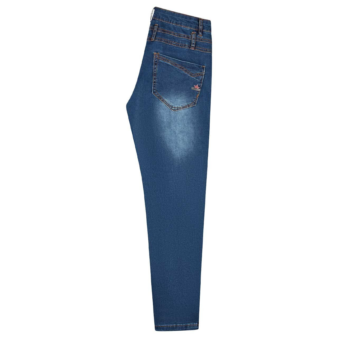 Stretch Damenjeans Florida 7/8 Cozy Denim von Buena Vista in Dunkelblau angewaschen, Seitenansicht