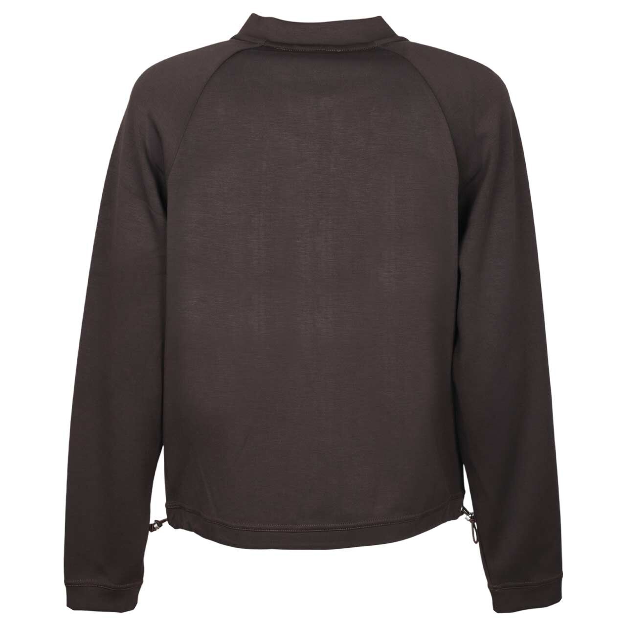 Damen Sweatjacke von Soquesto in Dunkelbraun, Rückansicht