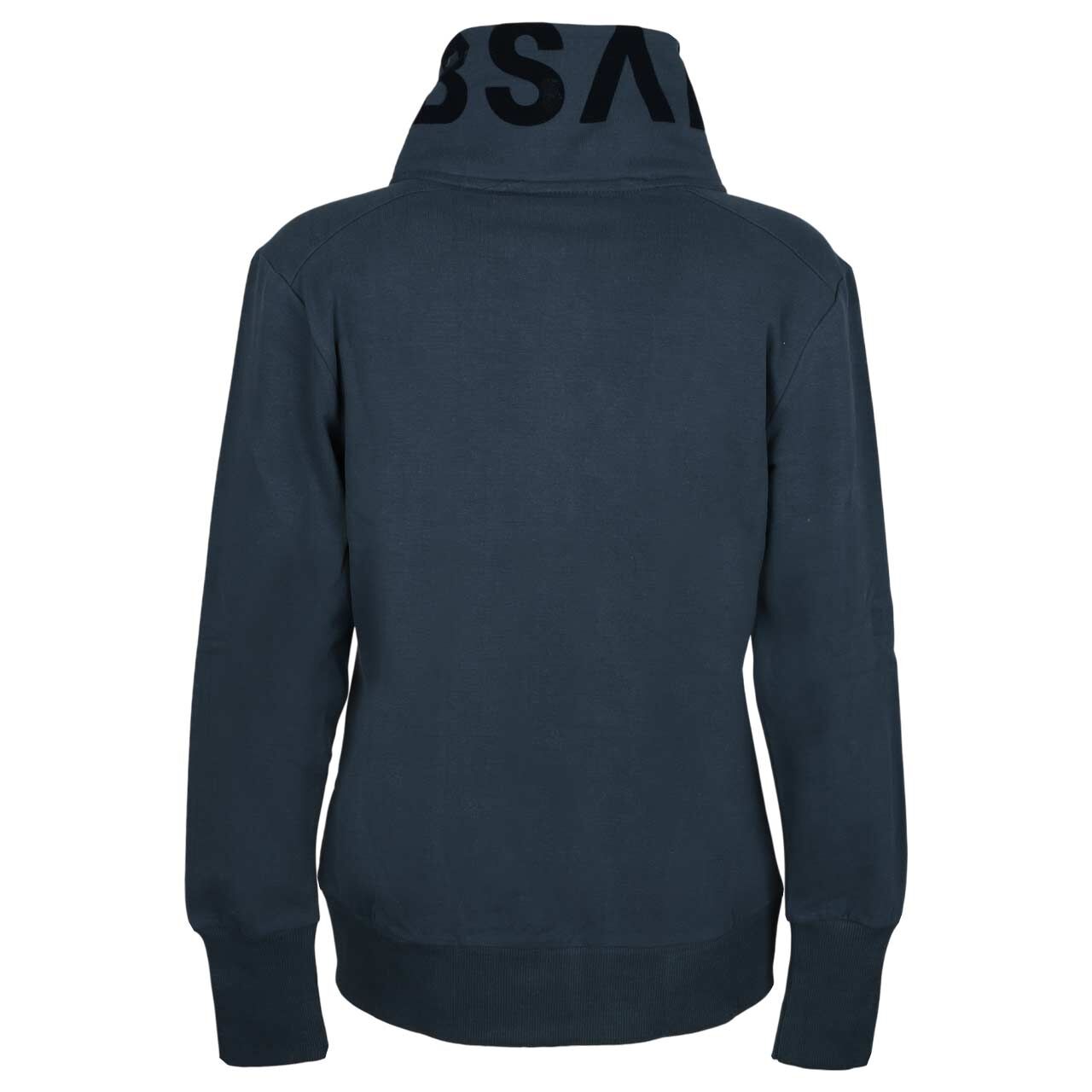 Damen Sweatjacke Alvis von Elbsand in Dunkelblau, Rückansicht