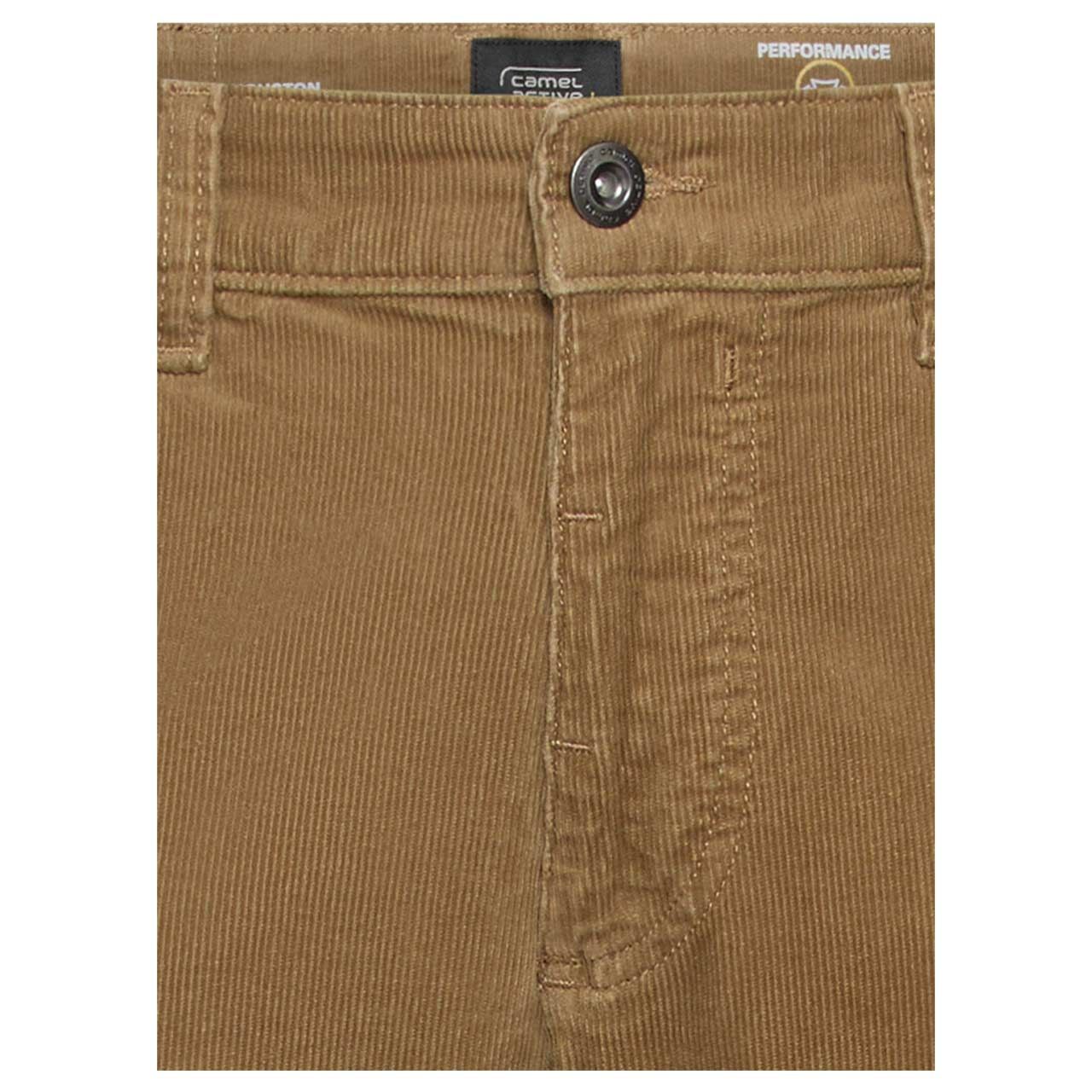 Herren Stretch Cordhose Houston von Camel active in Braun, detaillierte Vorderansicht