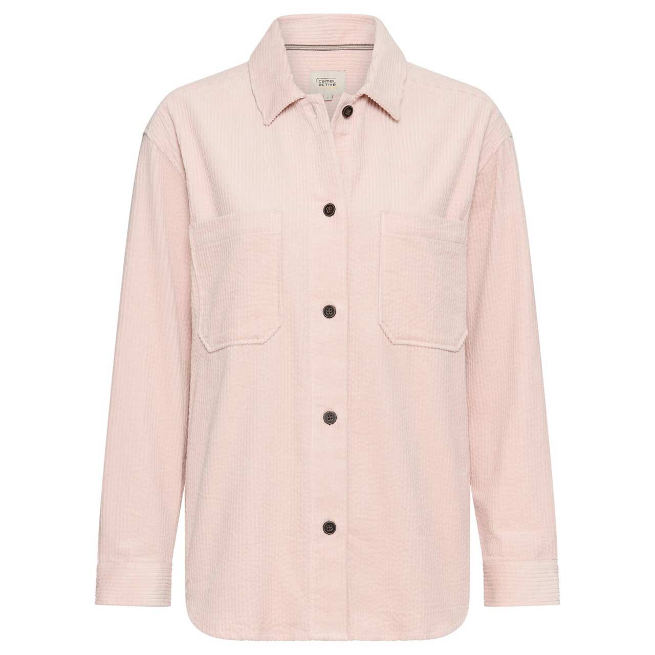 Camel active Damen Langarm Cord Bluse mauve pink