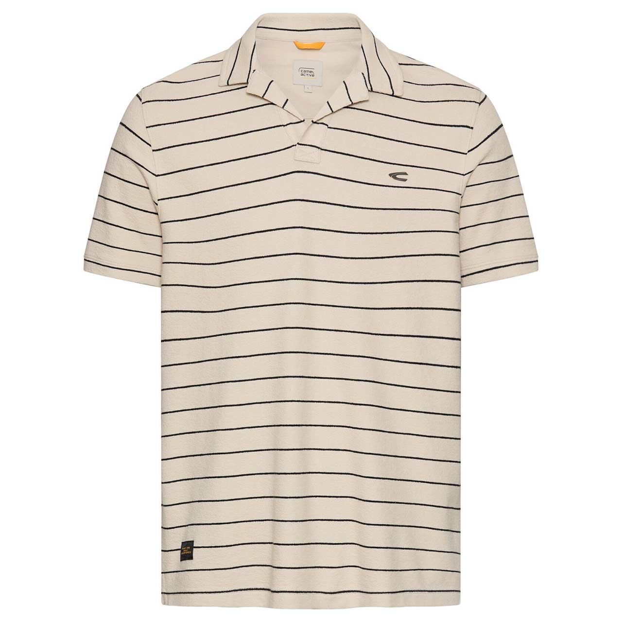 Camel active Herren Piqué Poloshirt light beige striped