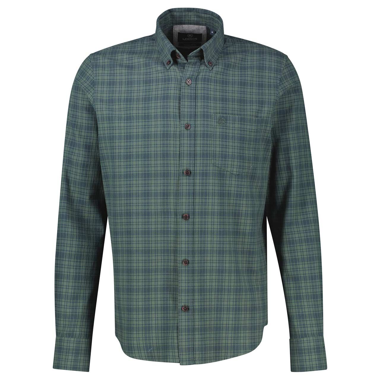 Lerros Herren Langarm Hemd cedar green checked
