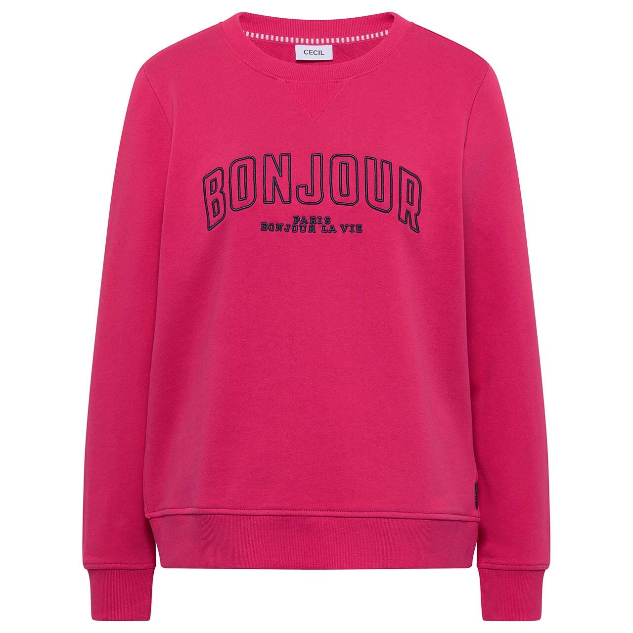 Cecil Damen Sweatshirt Embroidery beetroot pink