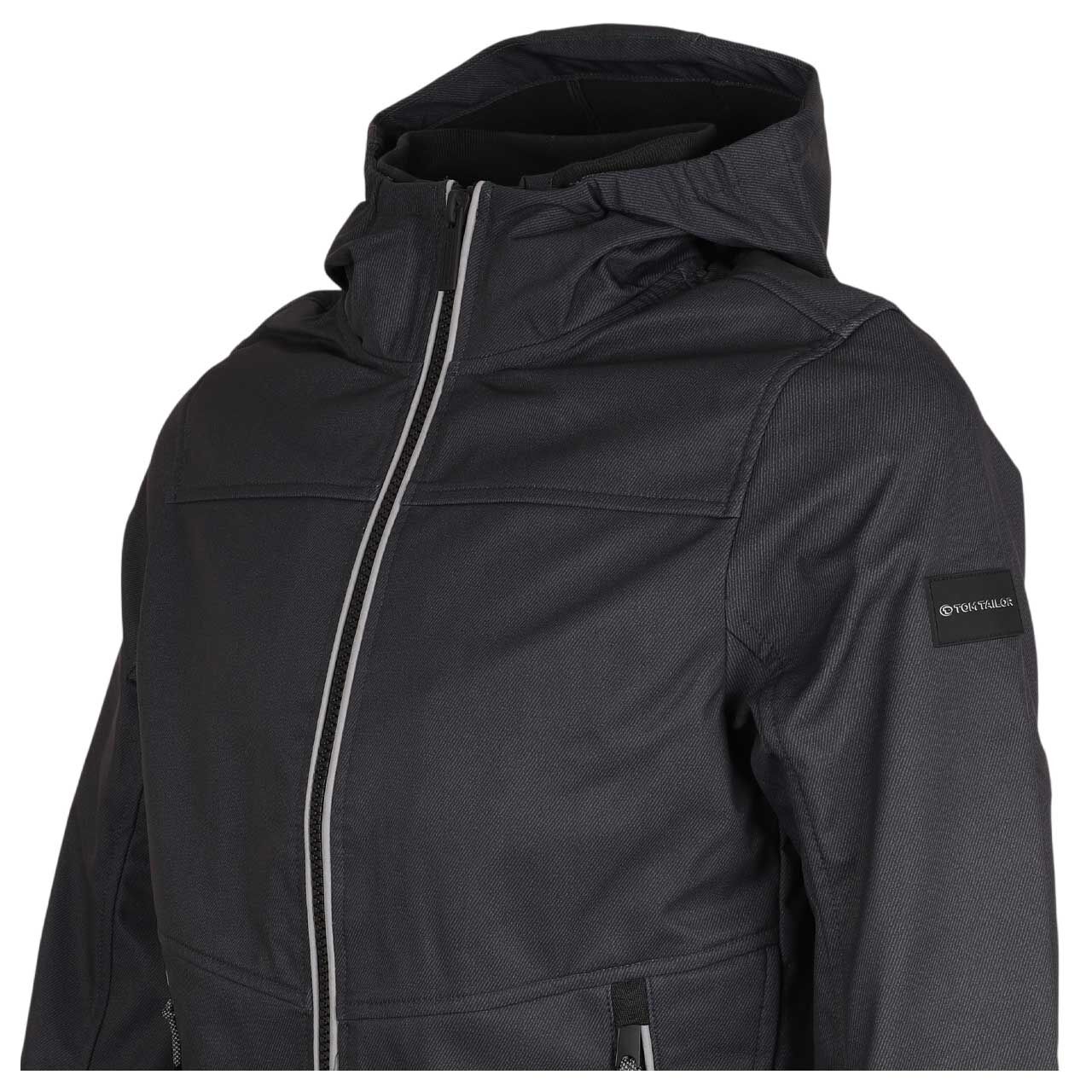 Herren Softshell Jacke von Tom Tailor in Schwarz, detaillierte Seitenansicht