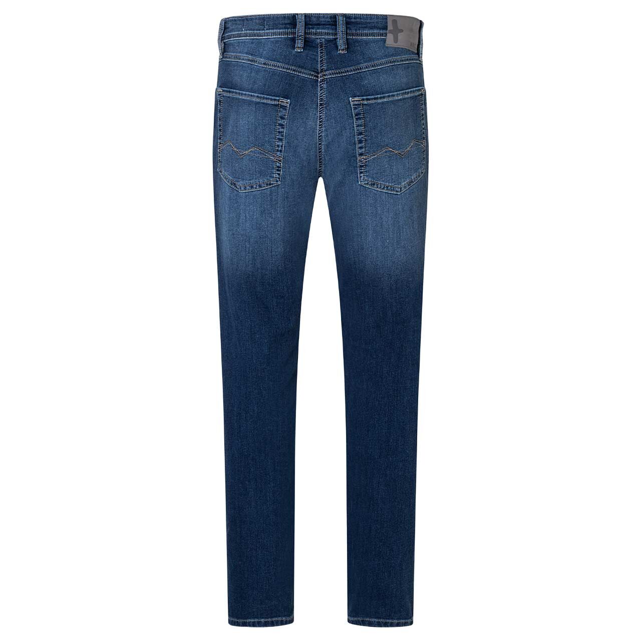 Stretch Herrenjeans Jogn Jeans von MAC in Dunkelblau angewaschen, Rückansicht