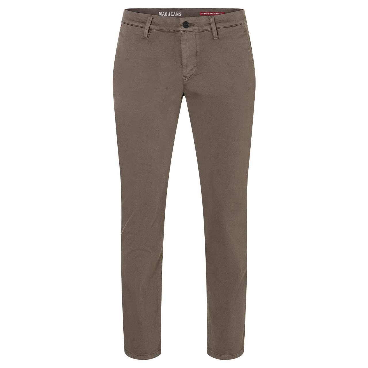 Herren Chino Baumwollhose Flexx Driver Pants von MAC in Braun, Vorderansicht