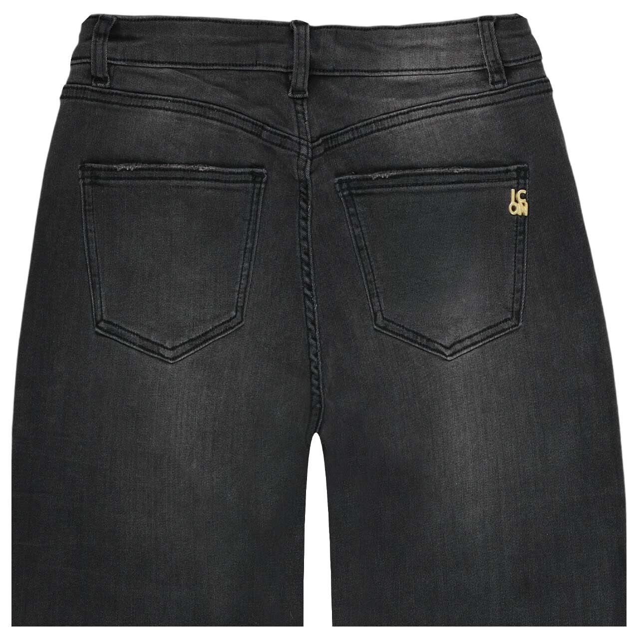 Damen 7/8 Jeans Long Beach von Senoritas ICON in Schwarz verwaschen, detaillierte Rückansicht