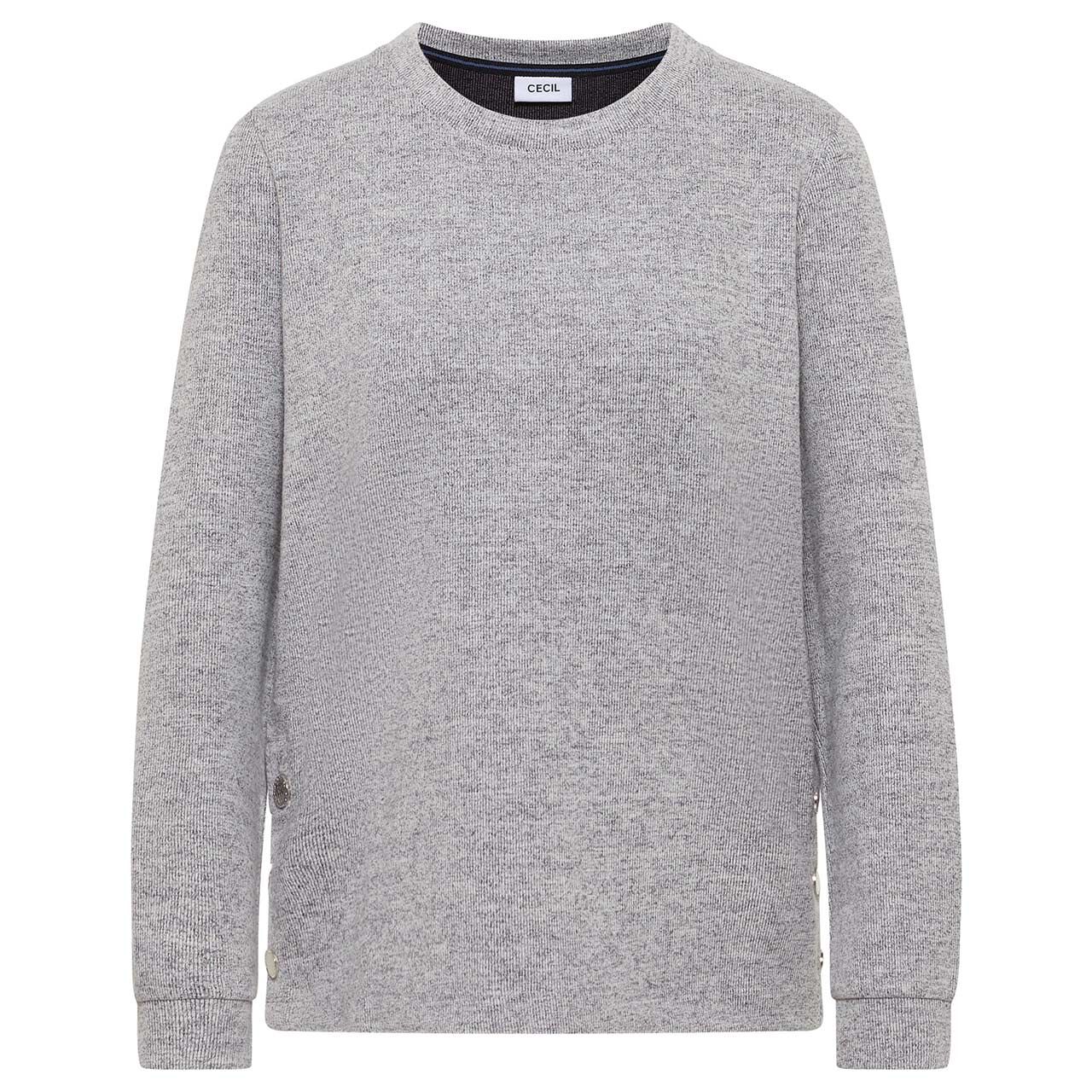 Cecil Damen Pullover Rib Button urban dark blue melange