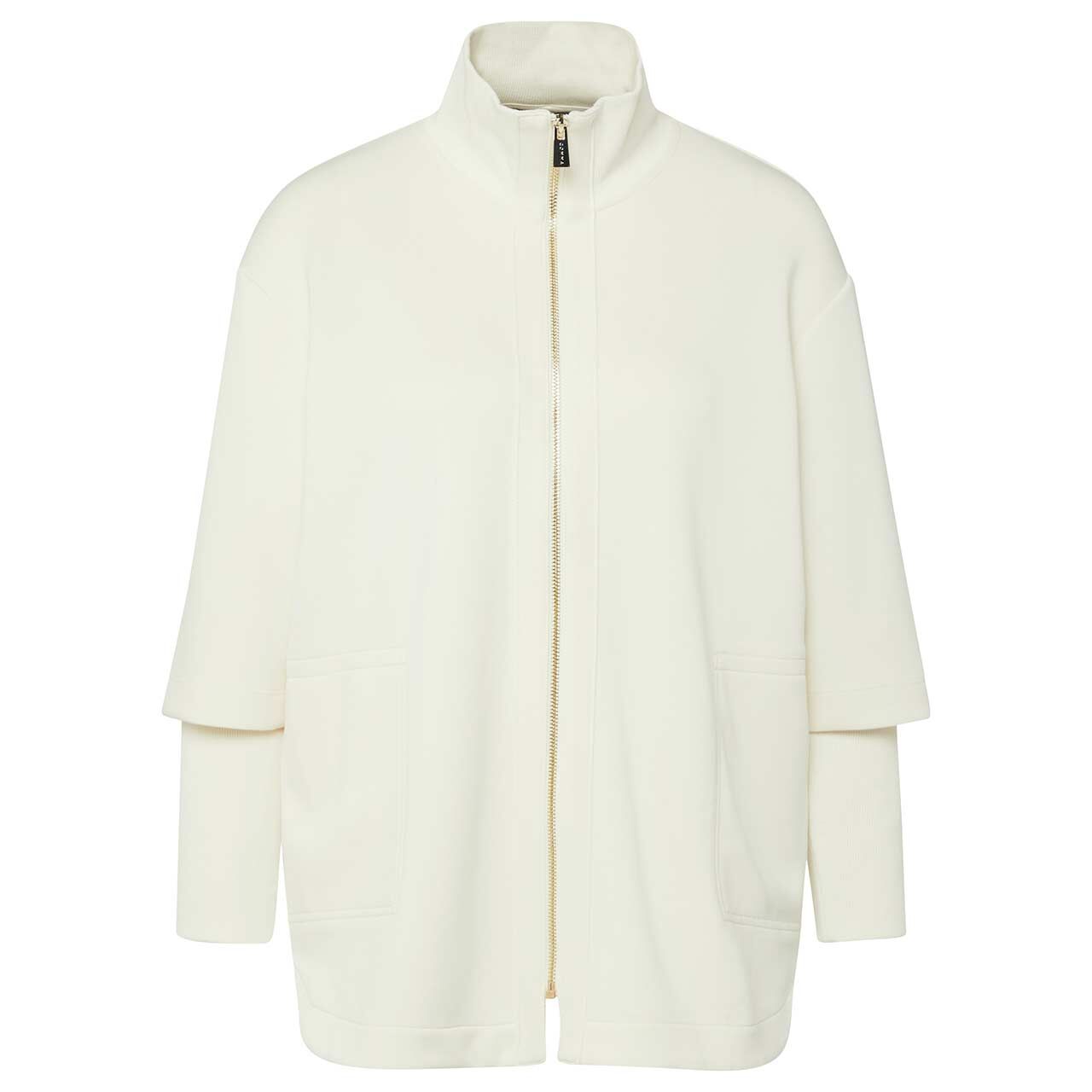Comma Damen Sweatjacke eggnog white