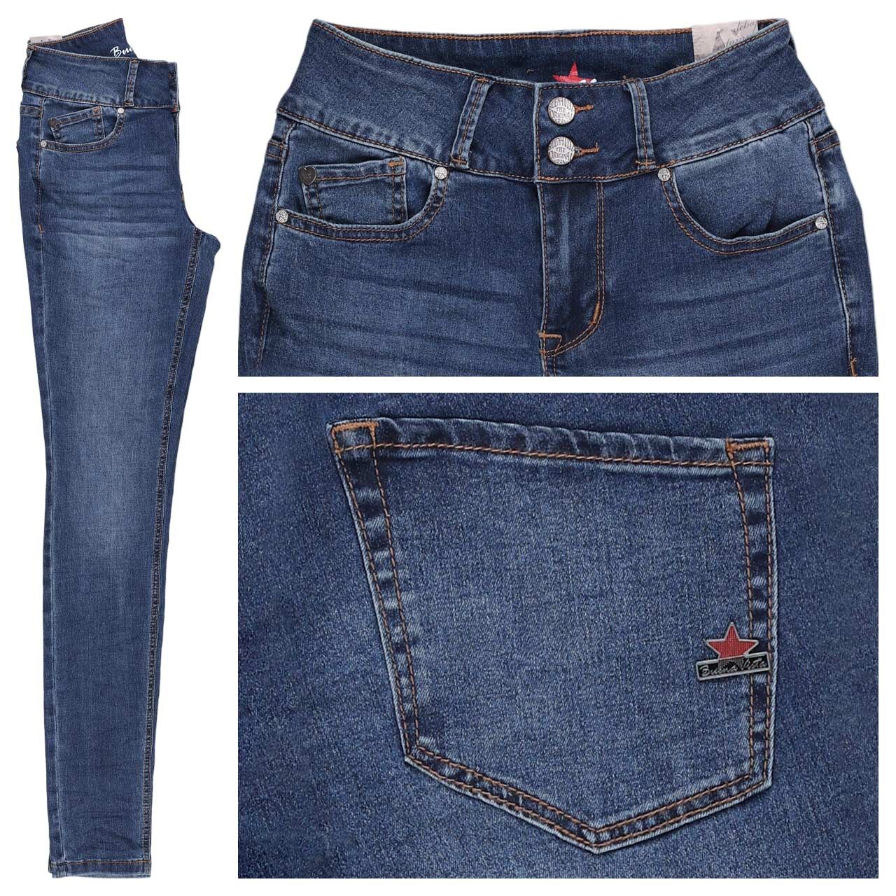 Buena Vista Tummyless Stretch Denim Jeans mid stone