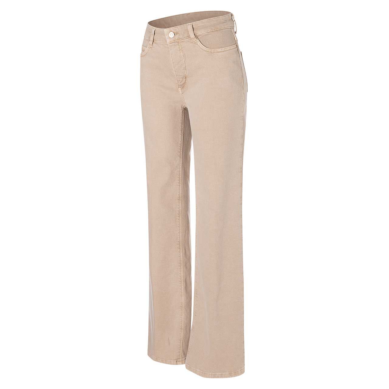 Stretch Damenjeans Wide von MAC in Beige, Seitenansicht